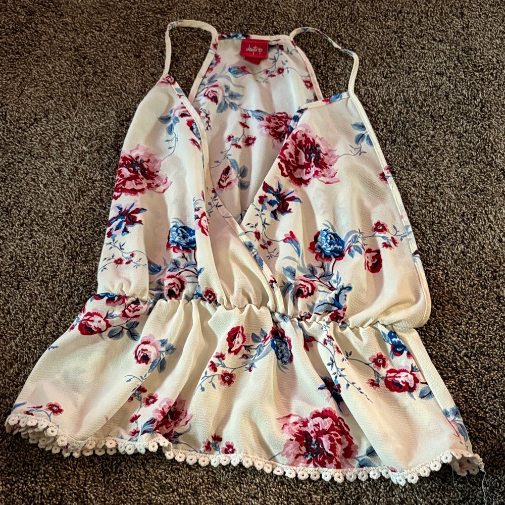 Daytrip Floral Casual Dress with Red and Blue